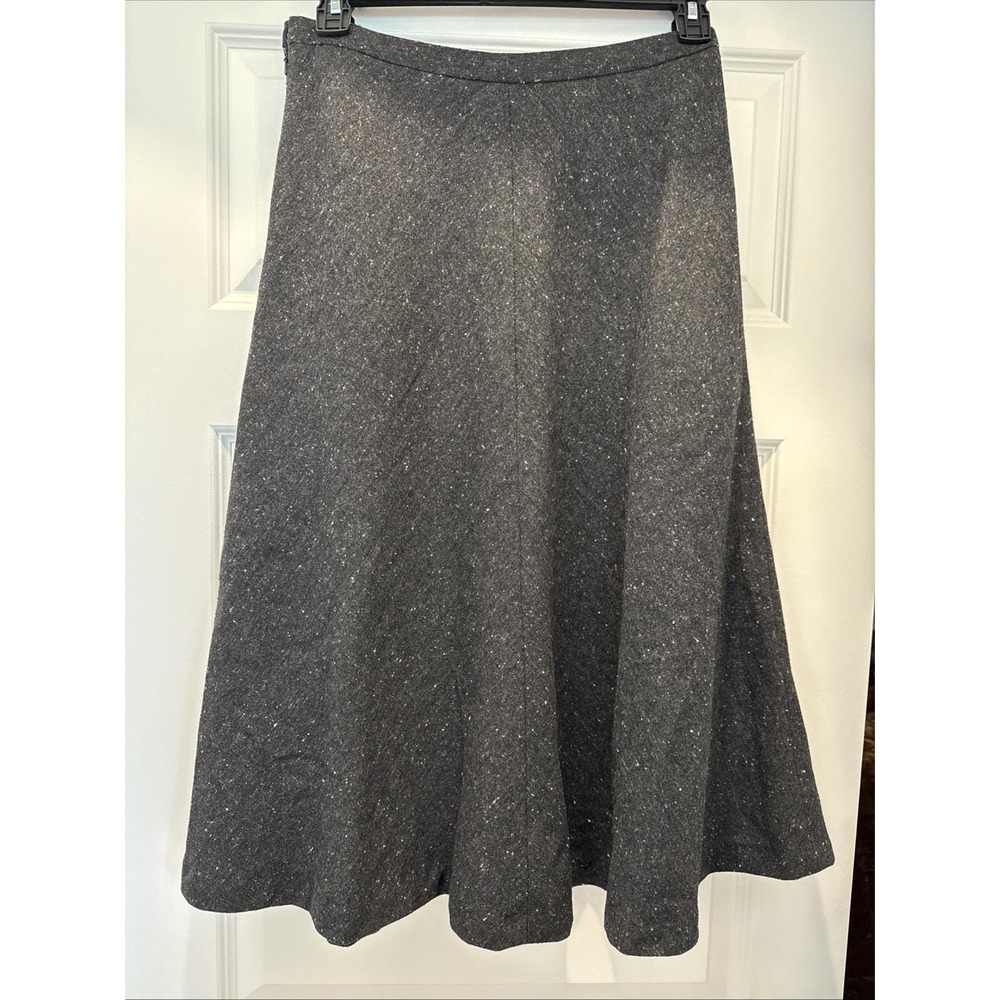 Jones New York Womens Wool Blend Midi Flare‎ Lined Skirt Sz 6 Dark Grey